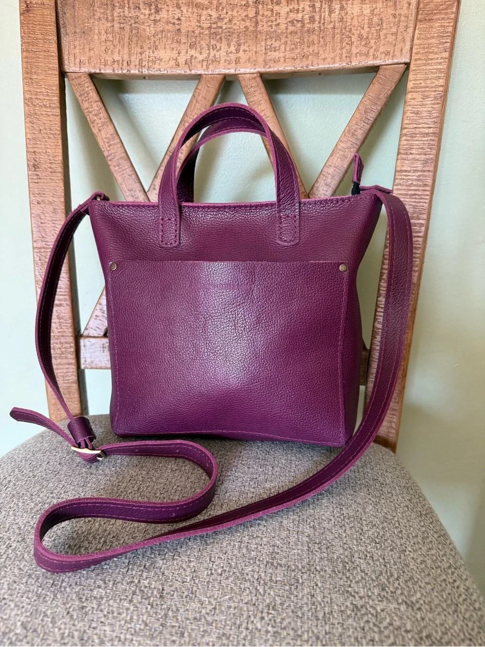 BNNU Portland Leather Zippered Mini Crossbody - Violet Moon